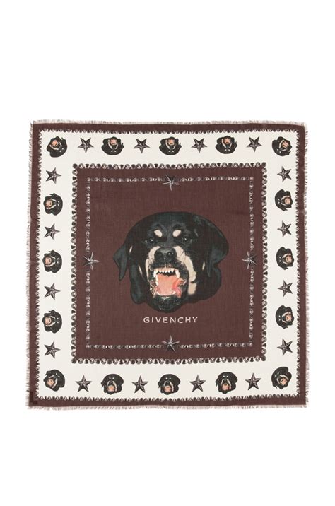 Givenchy Rottweiler Scarf in Brown & Ivory 